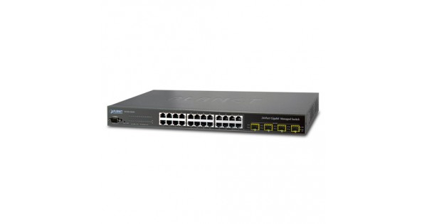 PLANET WGSW-24040 24-Port 10/100/1000Mbps with 4 Shared SFP Managed Switch